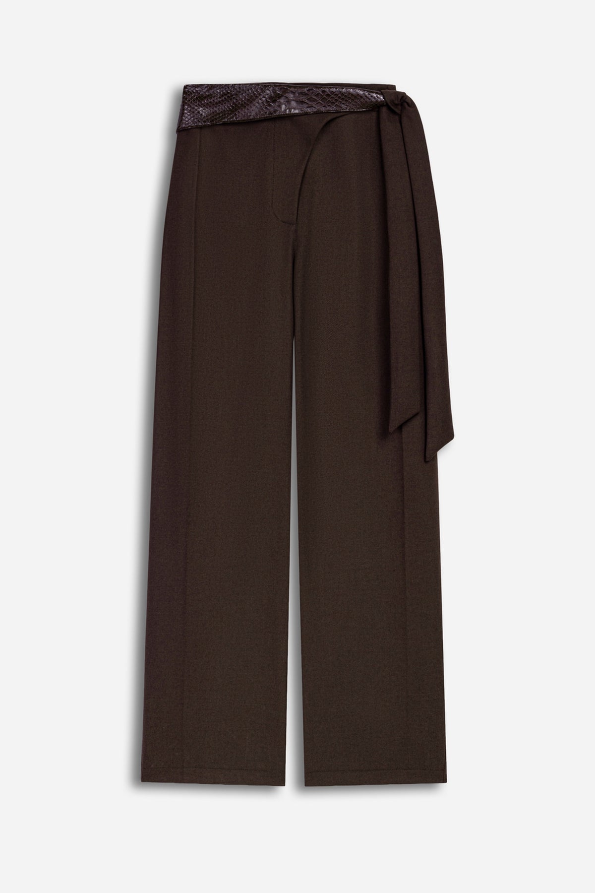 Tie Waist Wide Leg Trousers