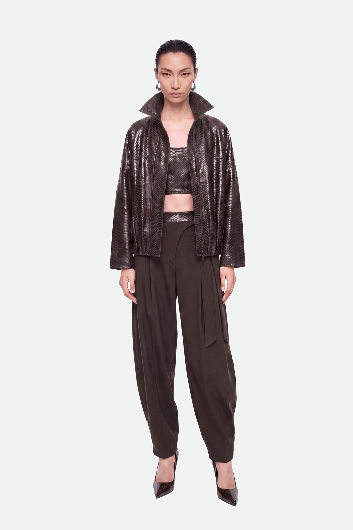 Tie Waist Wide Leg Trousers