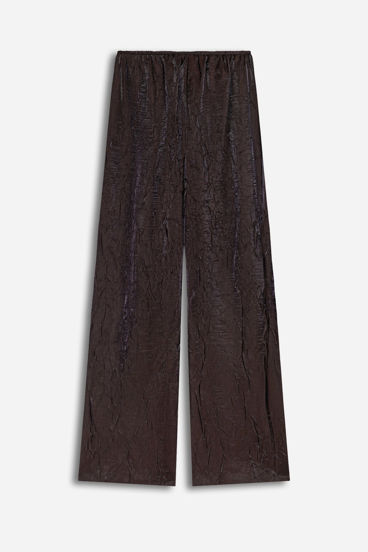 Crinkle Effect Wide Leg Trousers