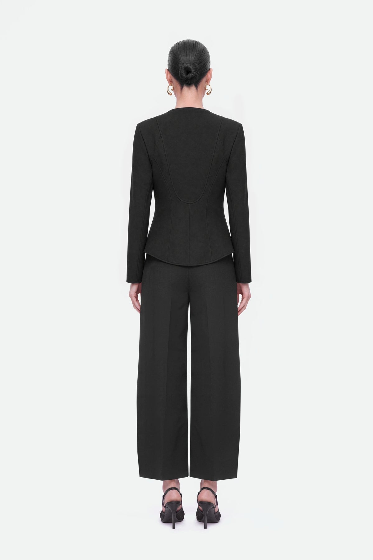 Asymmetric Collar Fitted Jacket