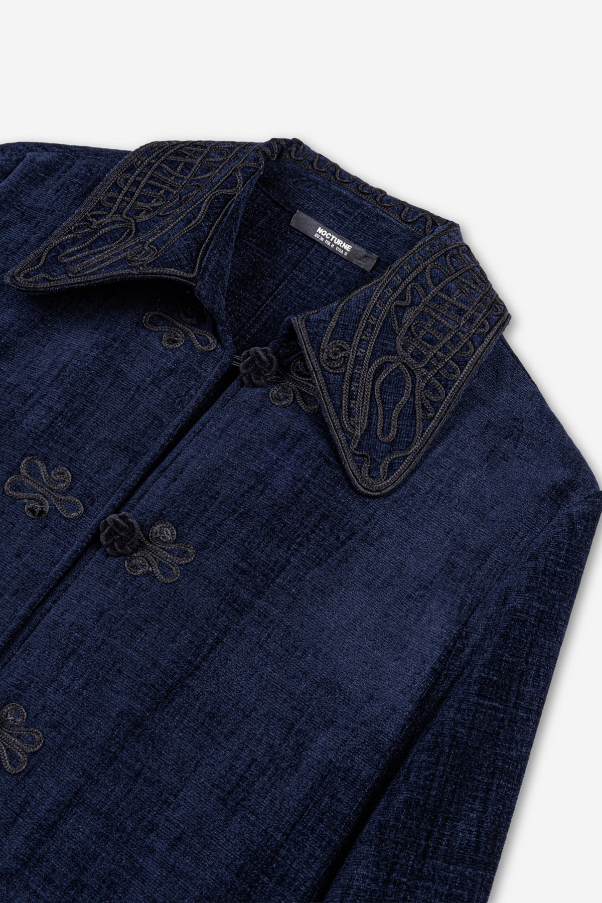 Embroidered Collar Chenille Jacket