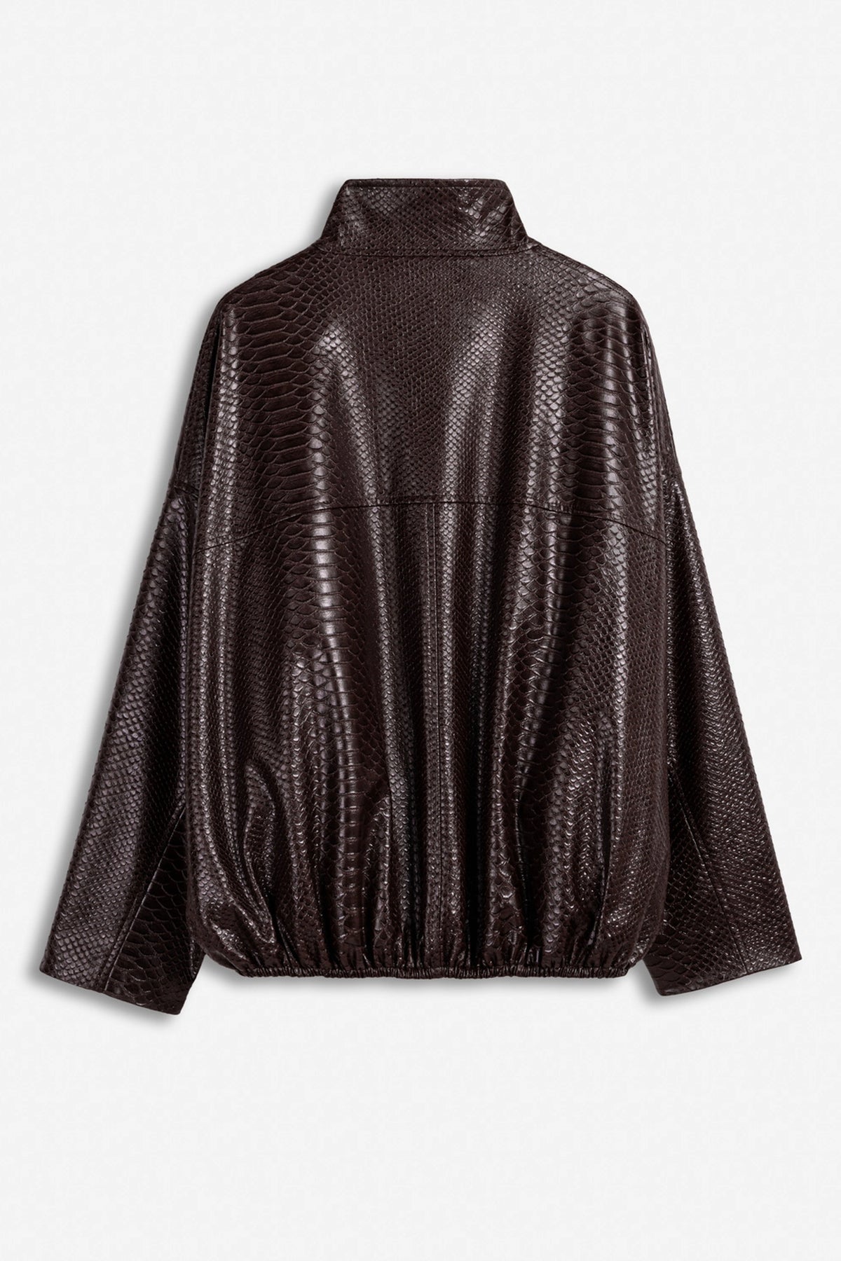 Snake Effect Leather Jacket