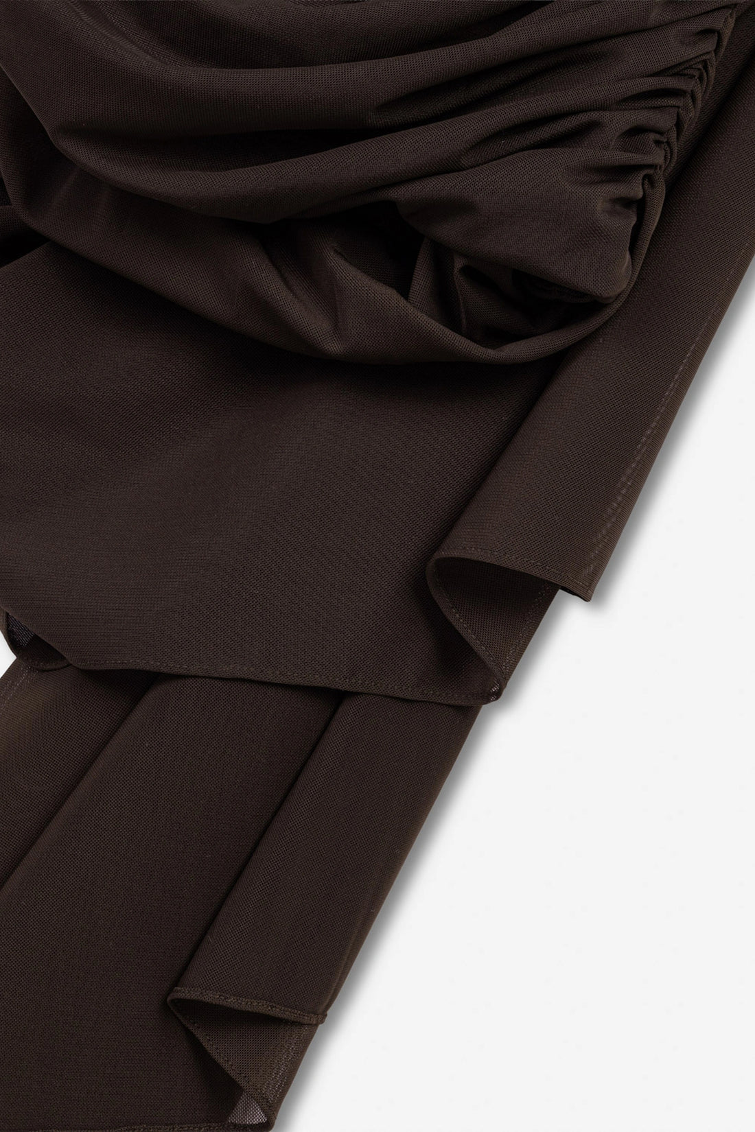 Draped Asymmetric Mesh Blouse