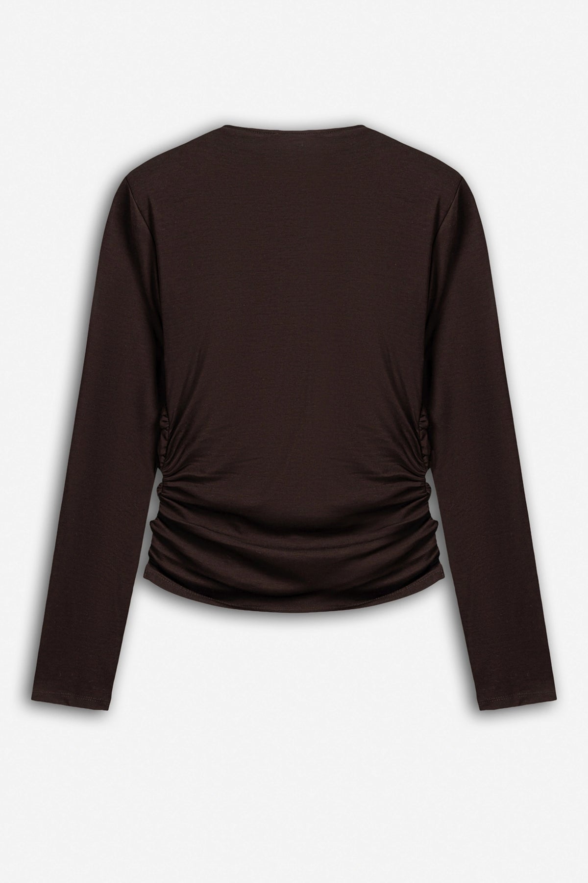 Ruffle Trim Zip Front Blouse