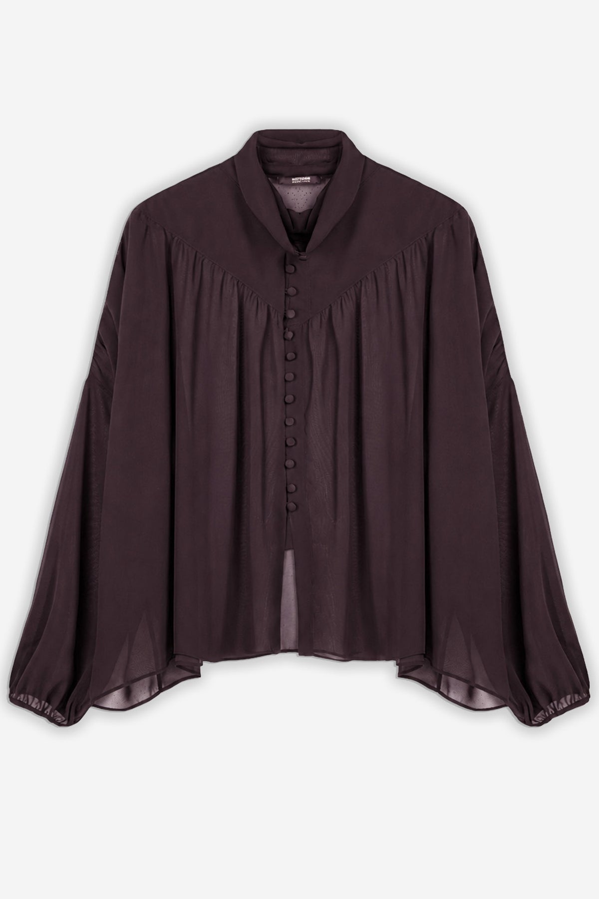 Gathered Sheer Blouse
