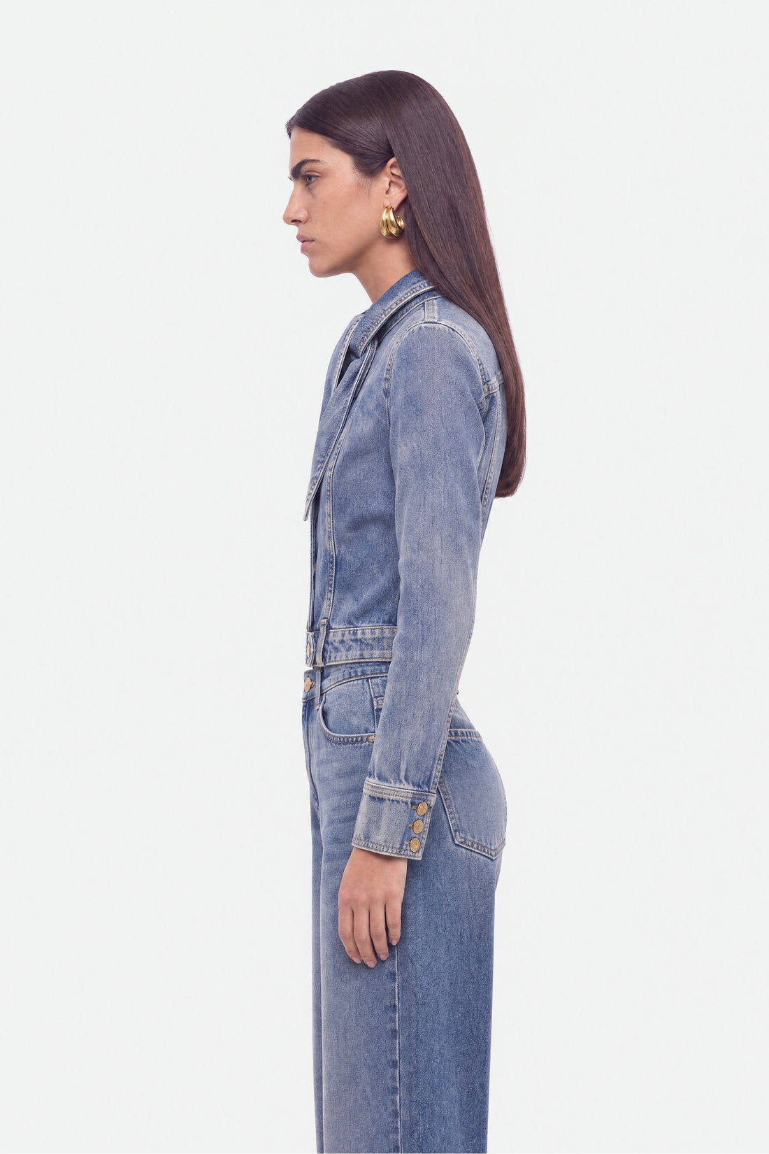 Collar Tie Denim Jacket
