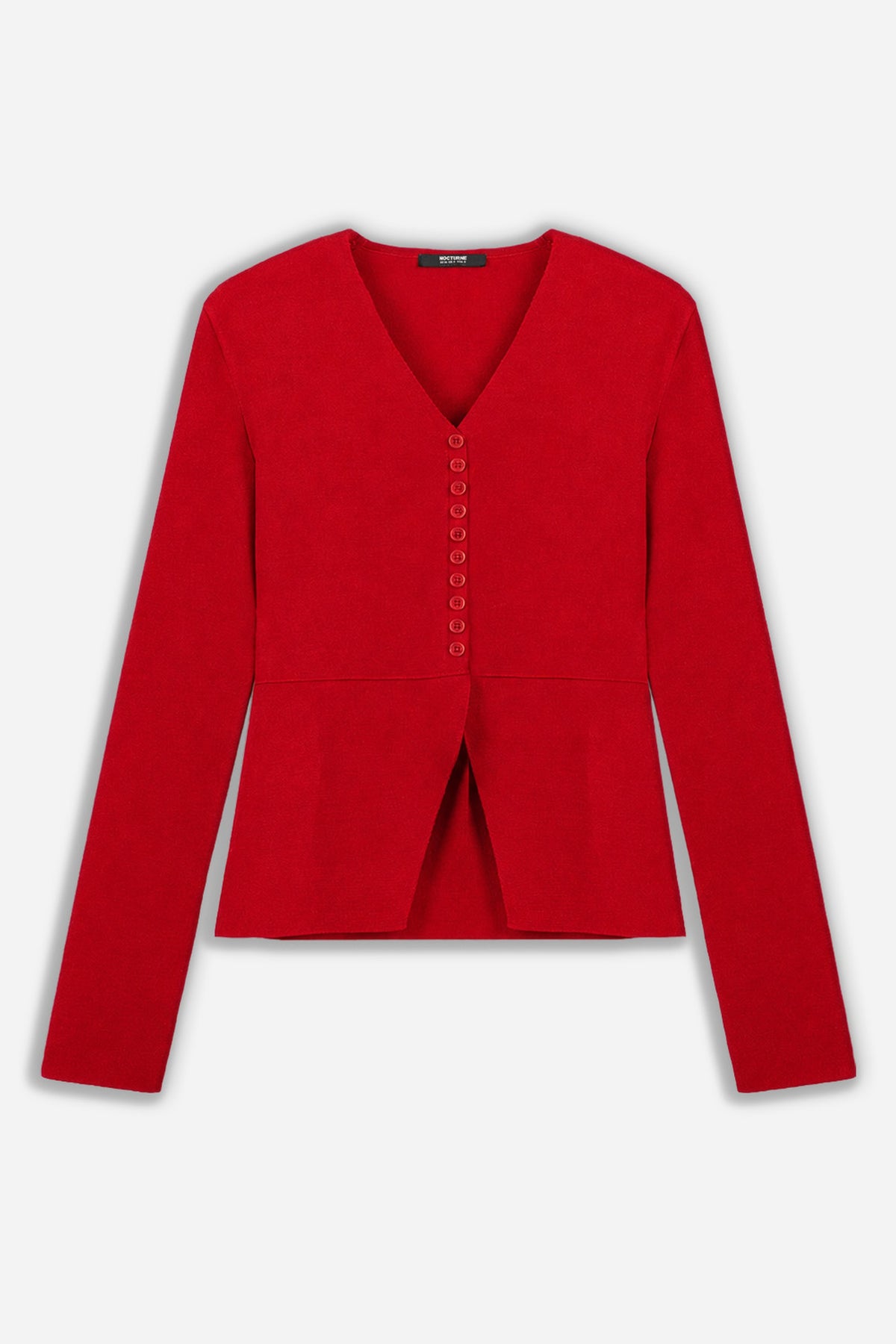 Button Detail V-Neck Knit Top