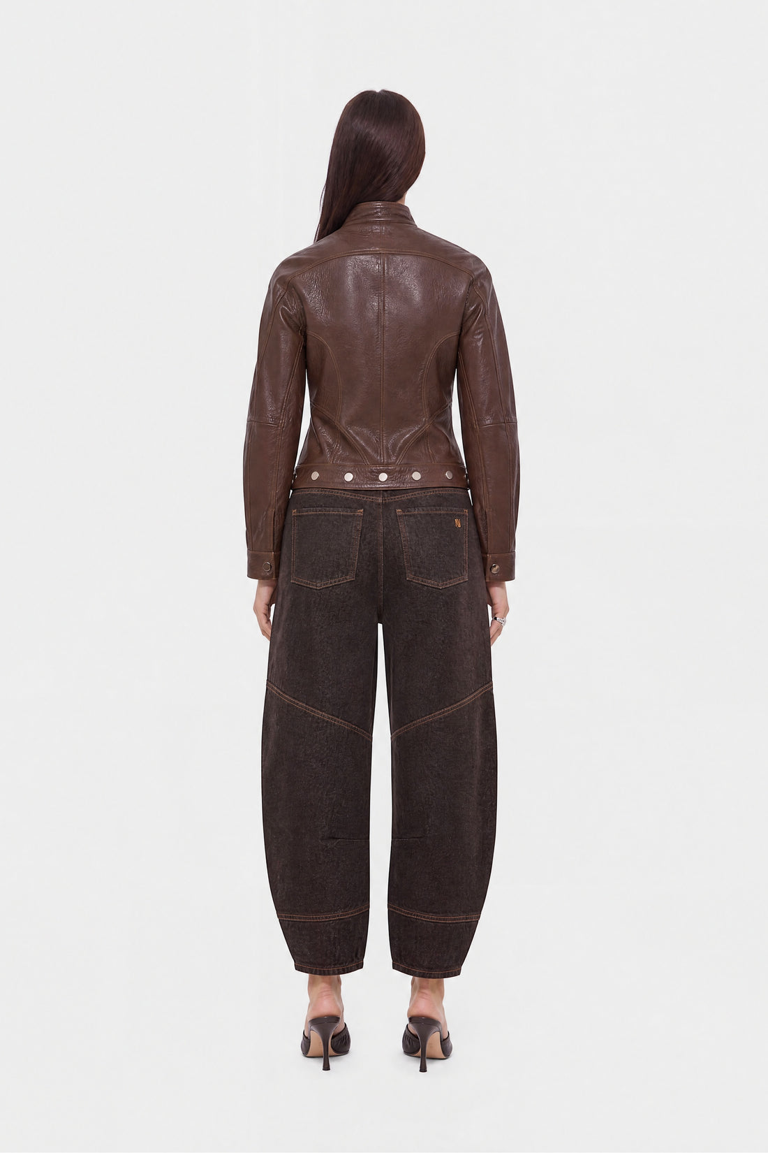 Stand Collar Leather Jacket
