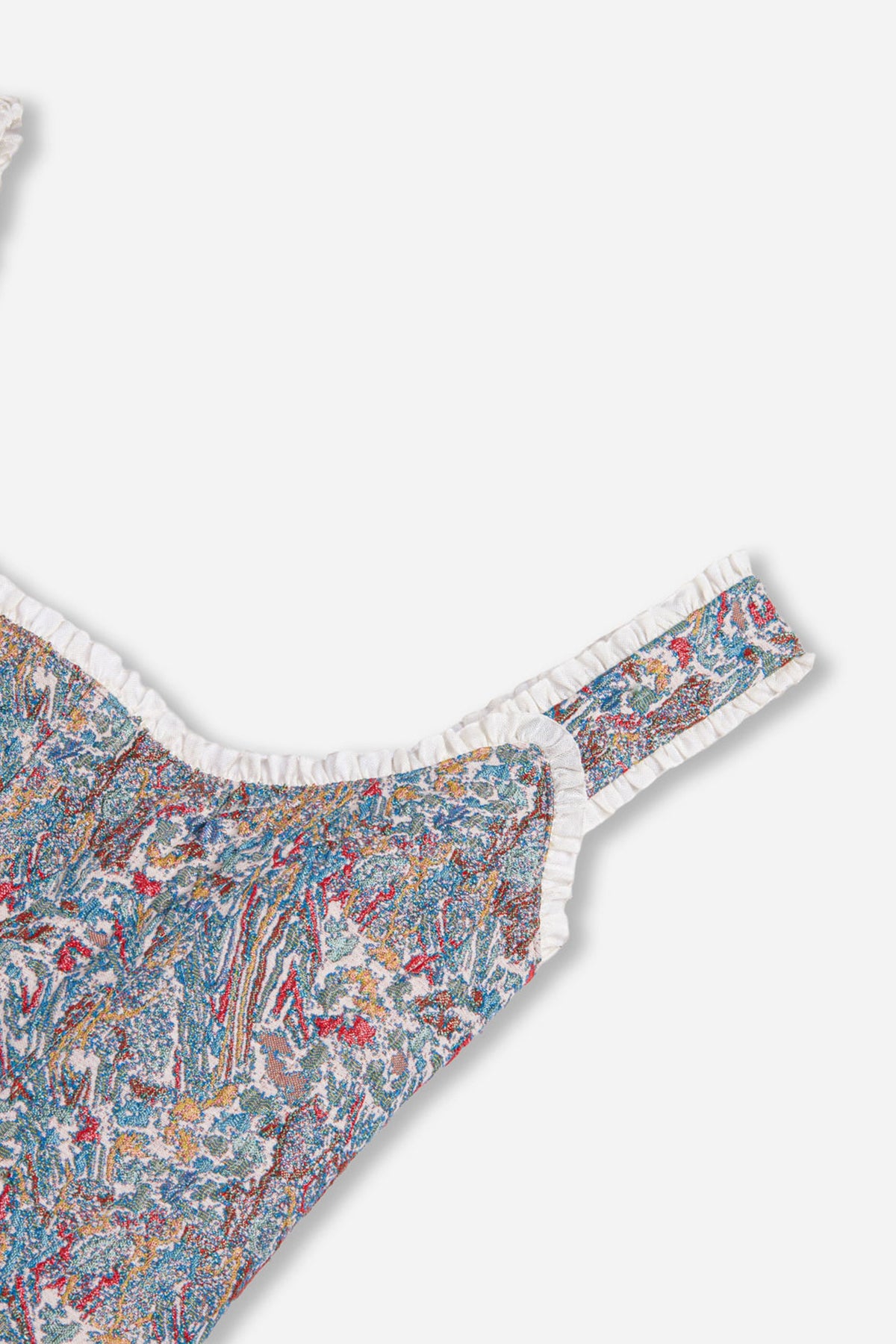 Printed Piped Bustier Top