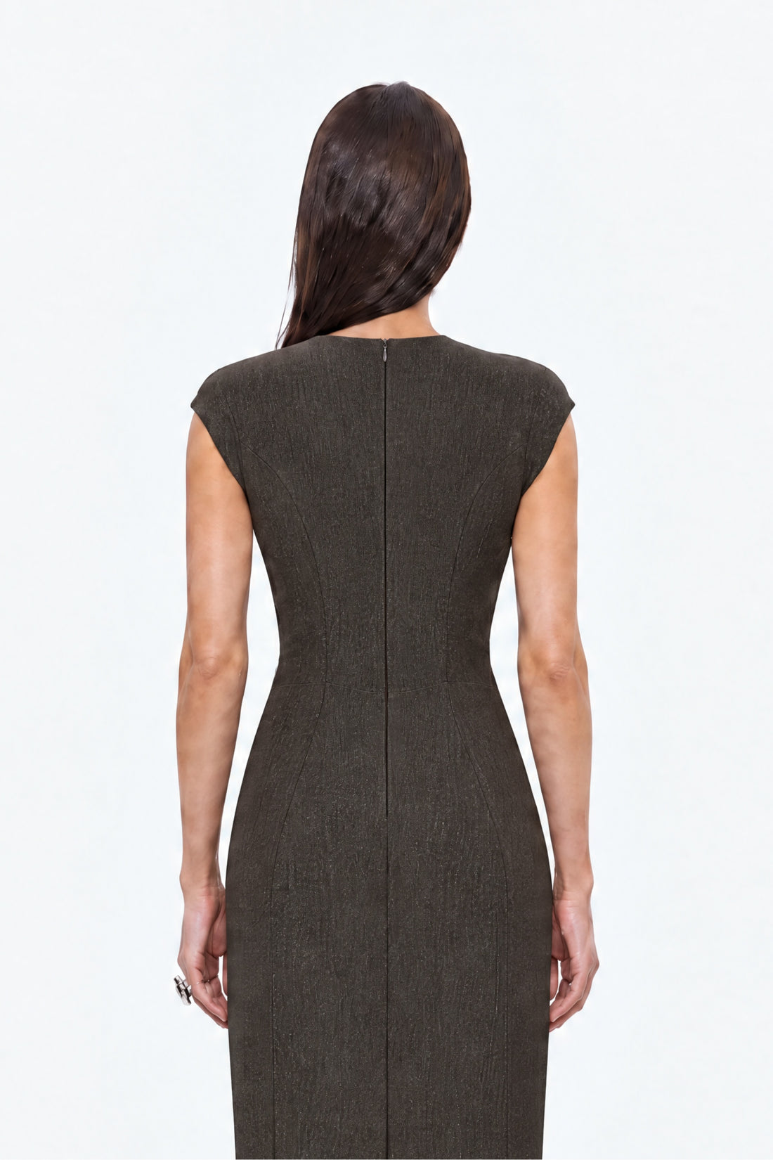 Croc Effect Corset Midi Dress