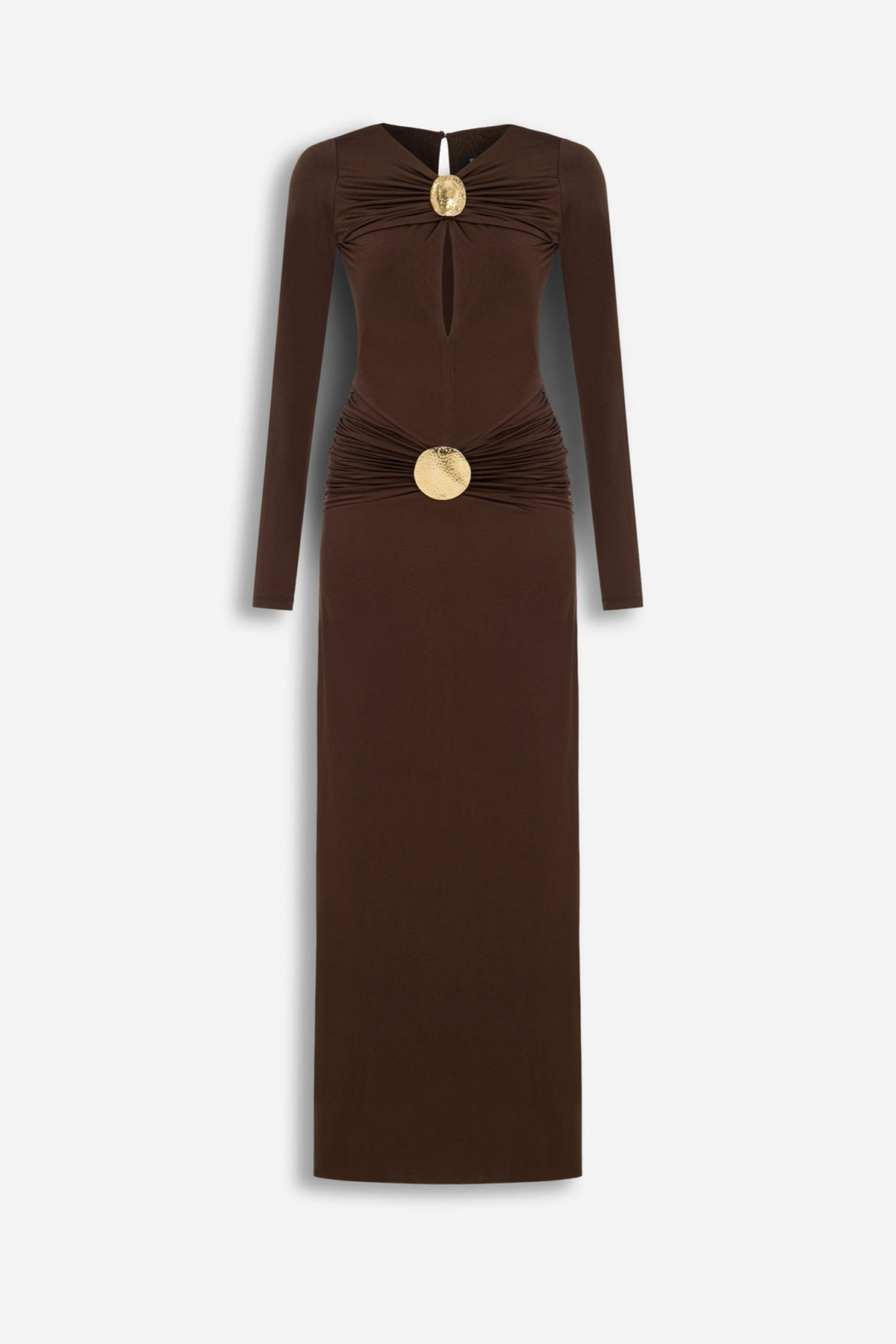 Cut-Out Disc Detail Maxi Dress