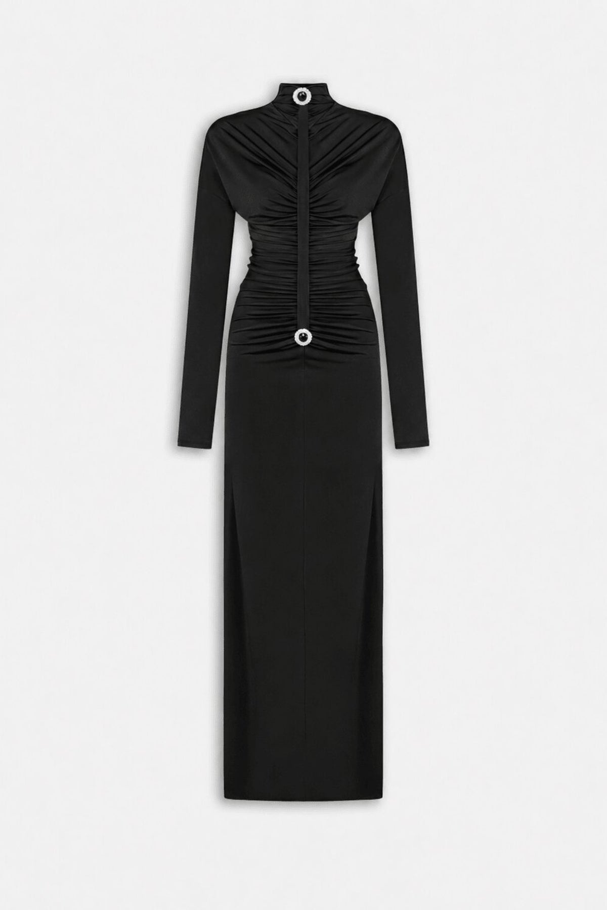 Stone Detail Draped Maxi Dress