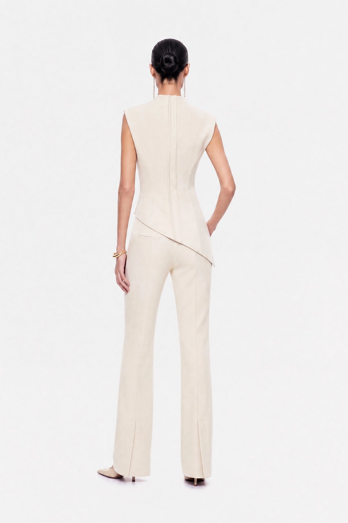 High Waist Slit Hem Trousers