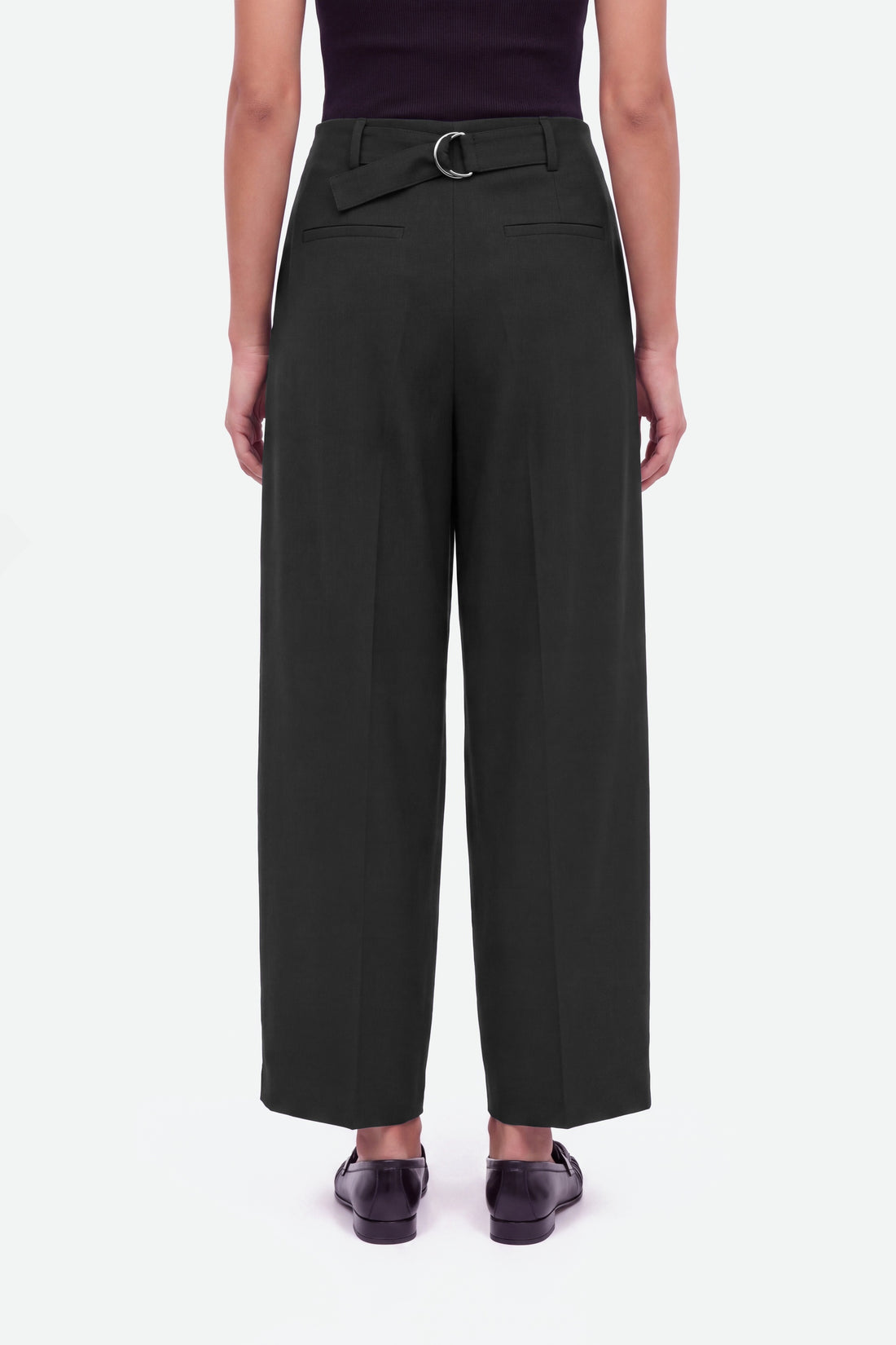 Double Pleat Belted Trousers