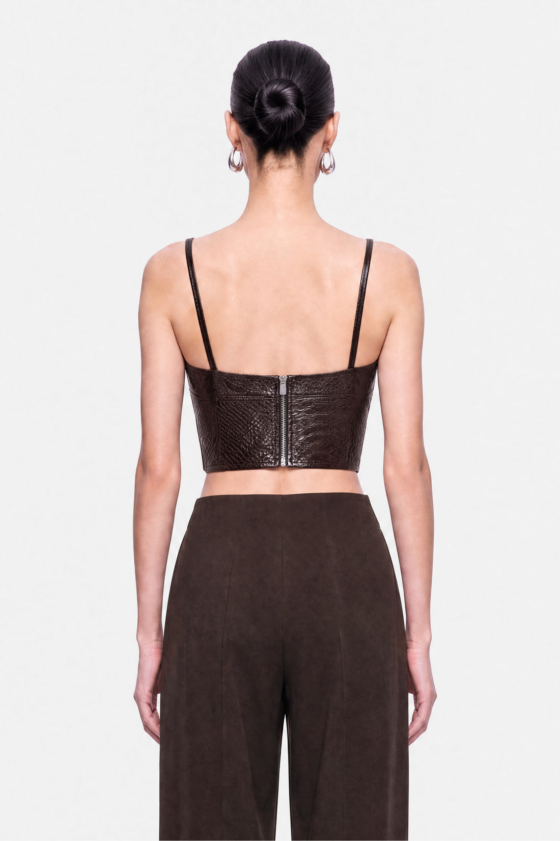 Snake Effect Leather Bralet