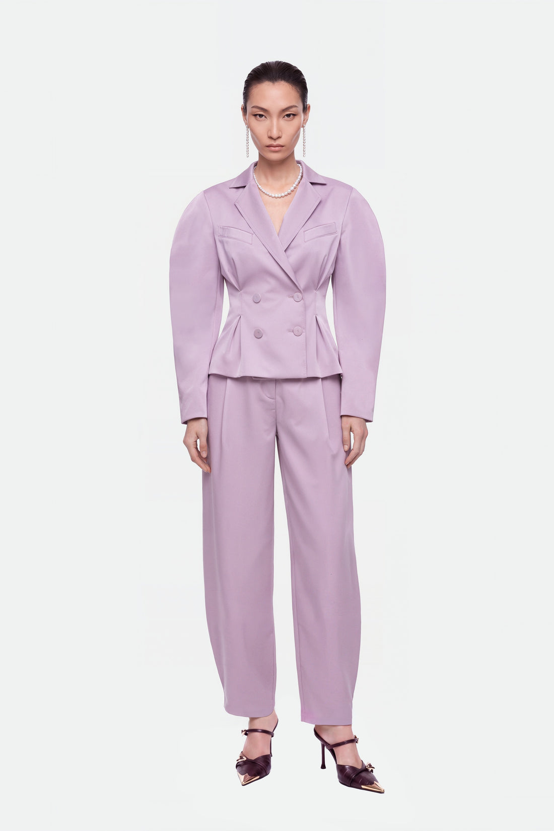 Double Breasted Folded Collar Jacket