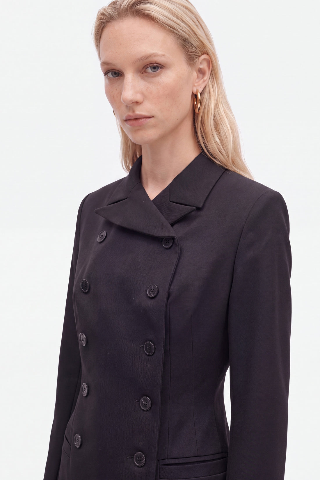 Padded Shoulder Double Breasted Jacket