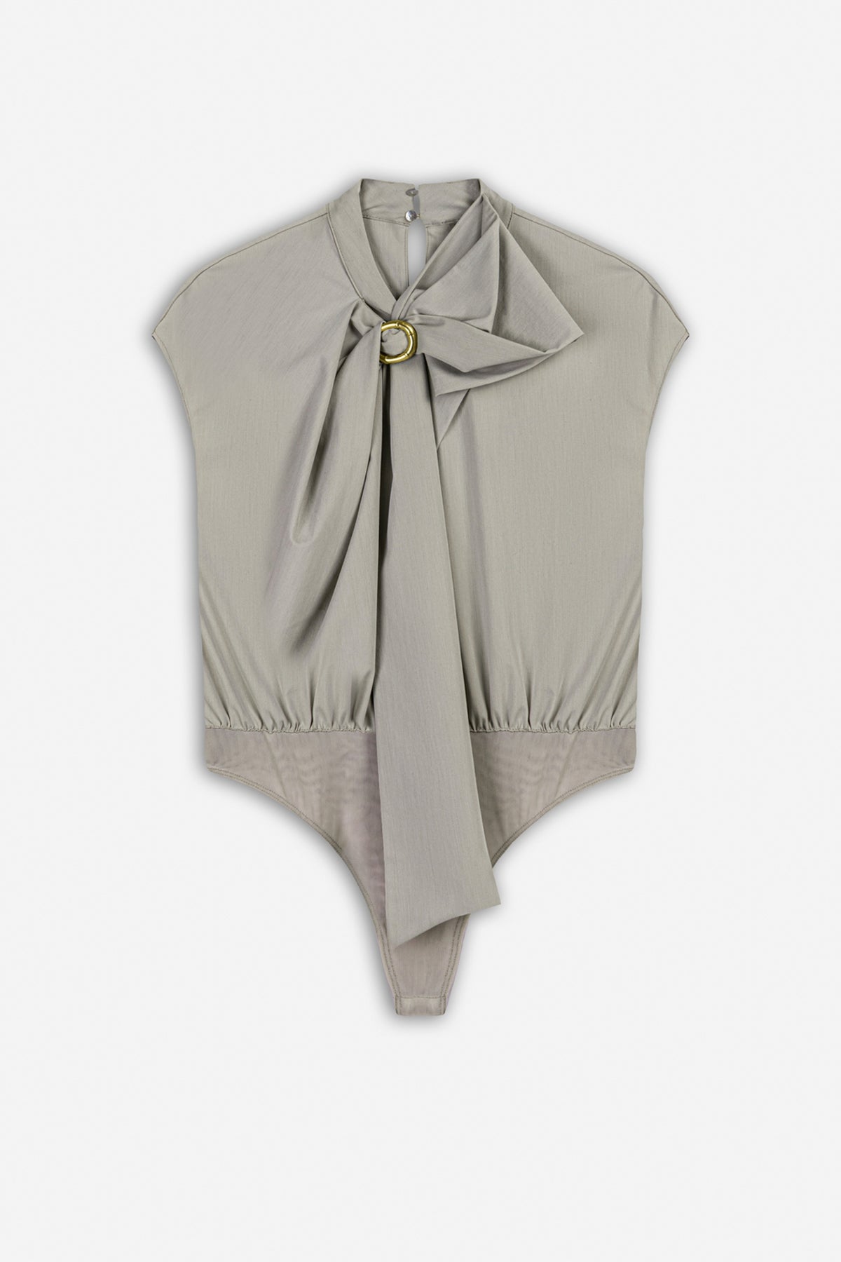 Collar Detail Sleeveless Bodysuit Blouse