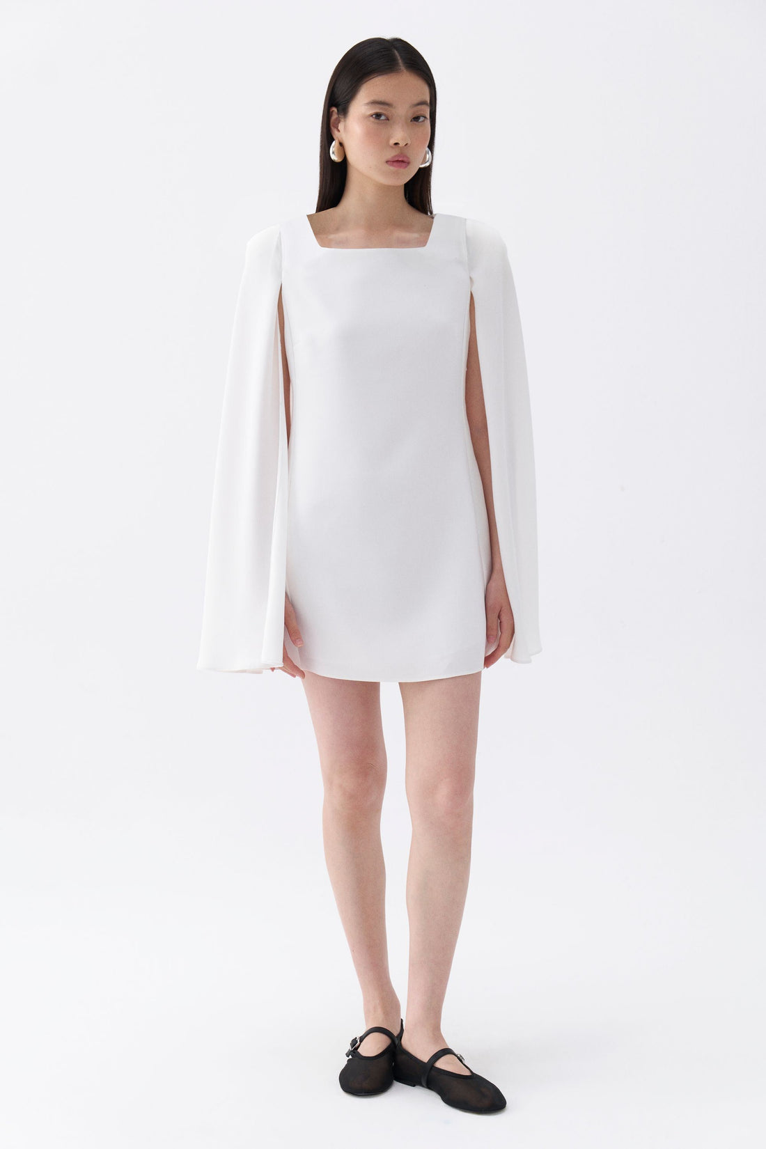 Cape Sleeve Mini Dress