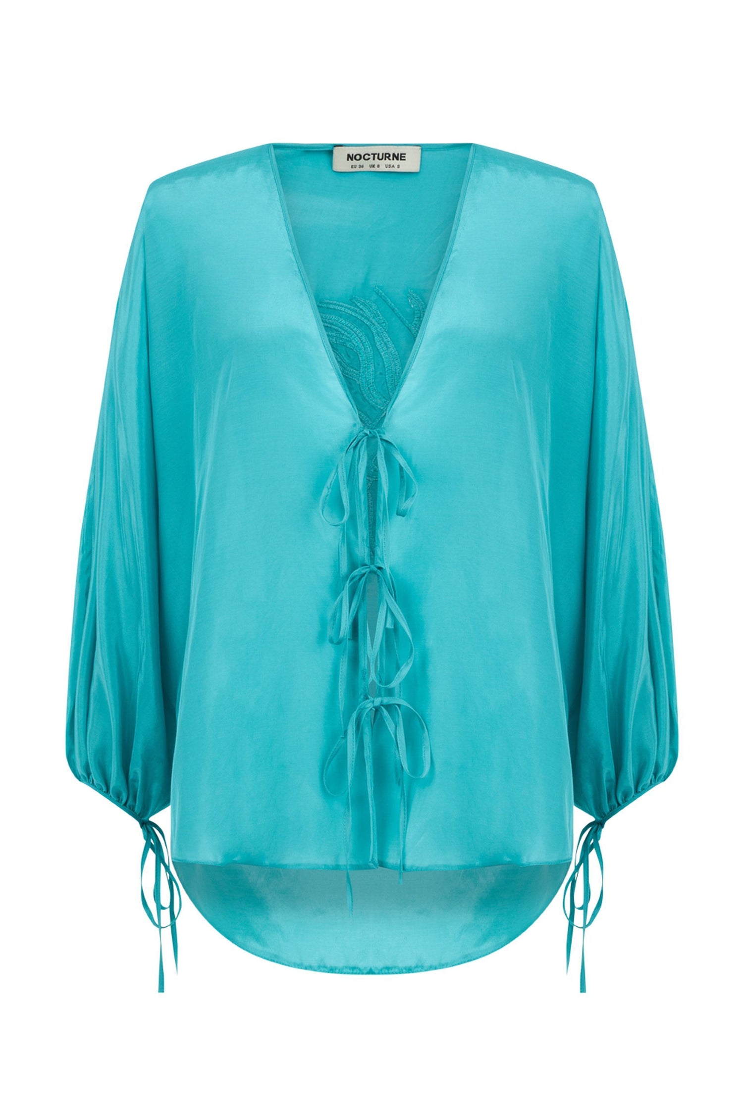 Turqoise Beaded Embroidered Shirt