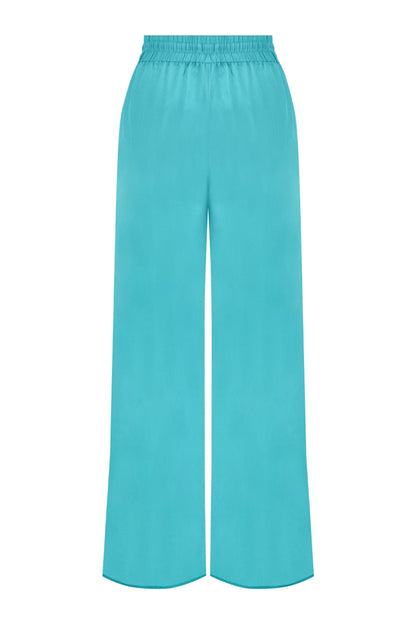 Turqoise Flowy Wide Leg Pants