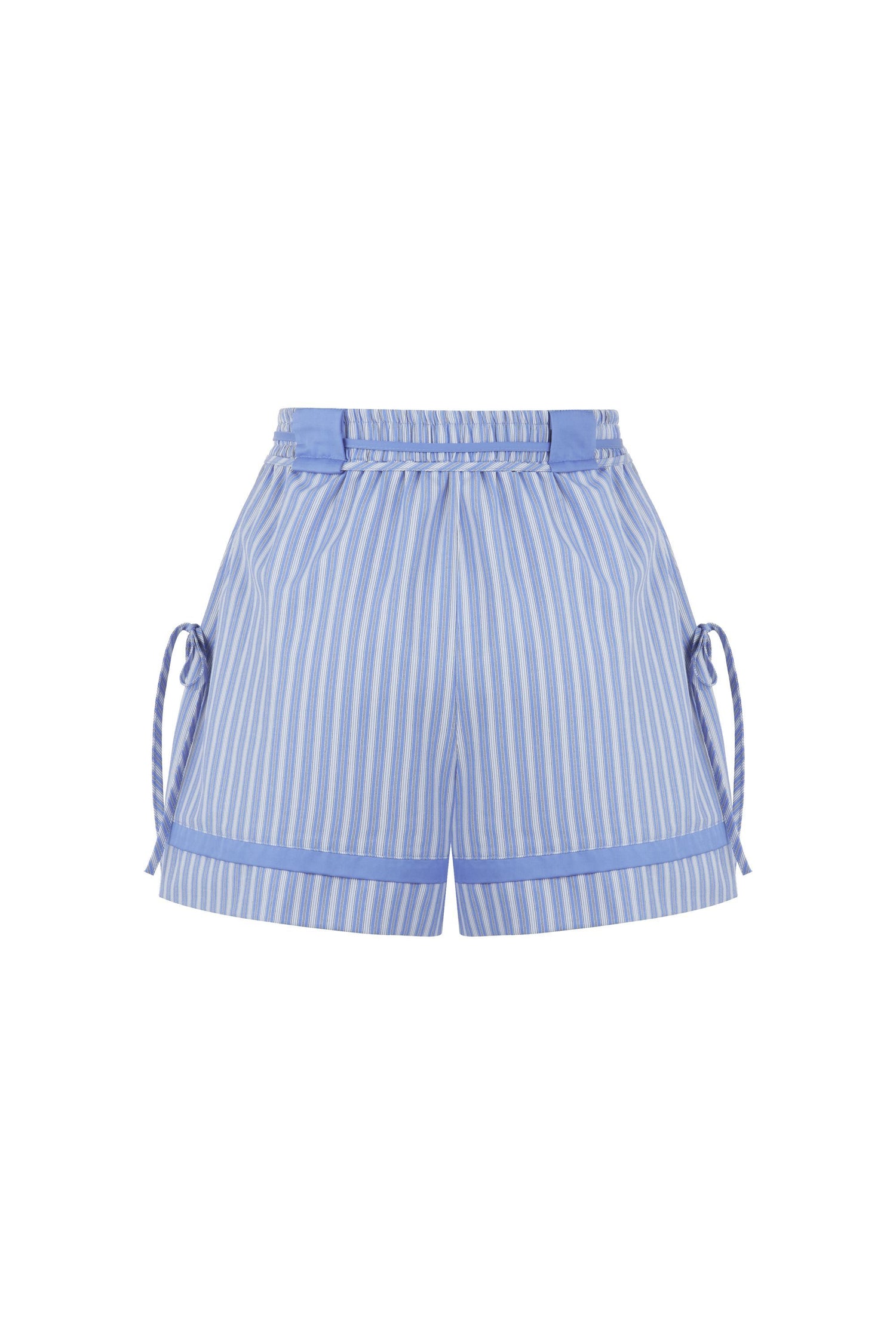 Blue Lace-Up High Waist Mini Shorts