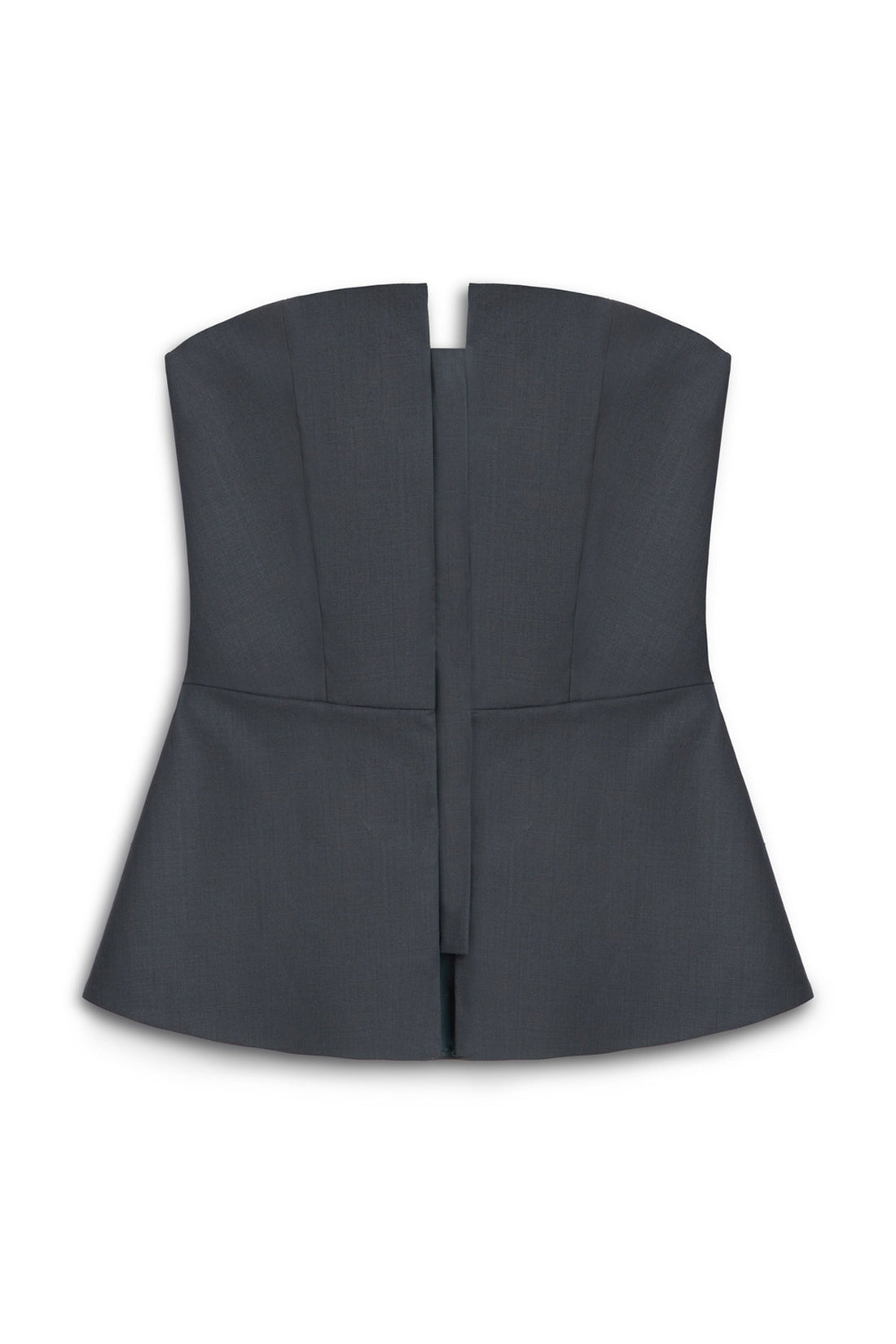 Anthracite Zippered Corset Look Blouse