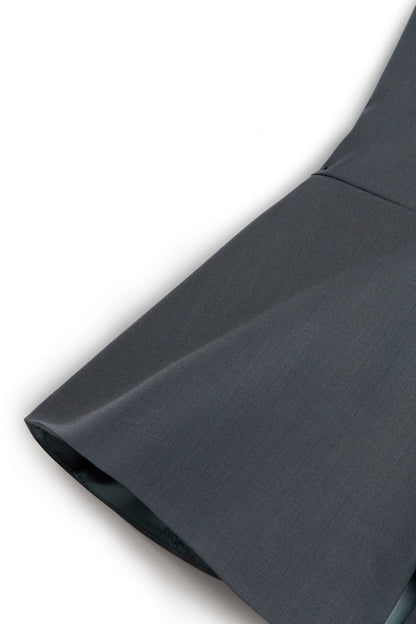 Anthracite Zippered Corset Look Blouse