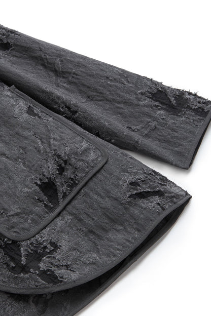 Anthracite V-Neck Jacquard Jacket
