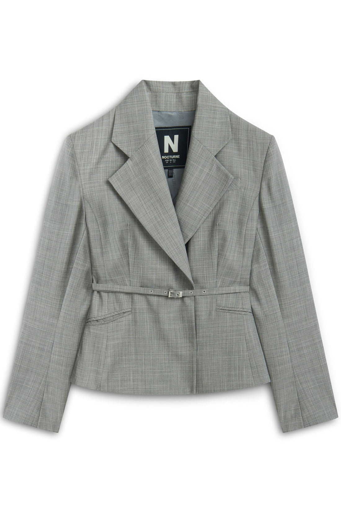 Gray Thin Belted Jacket