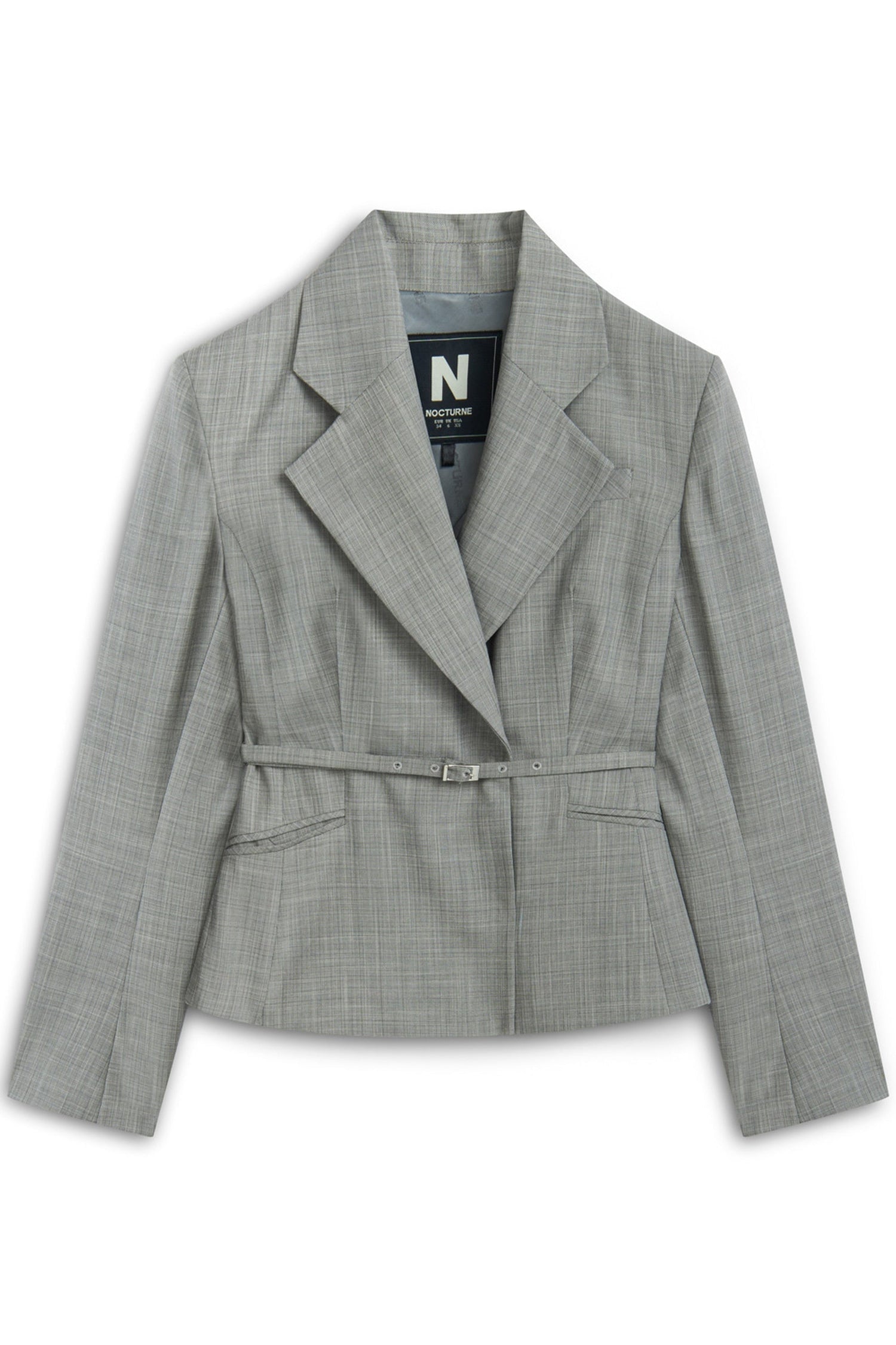 Gray Thin Belted Jacket