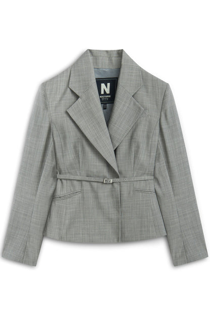 Gray Thin Belted Jacket