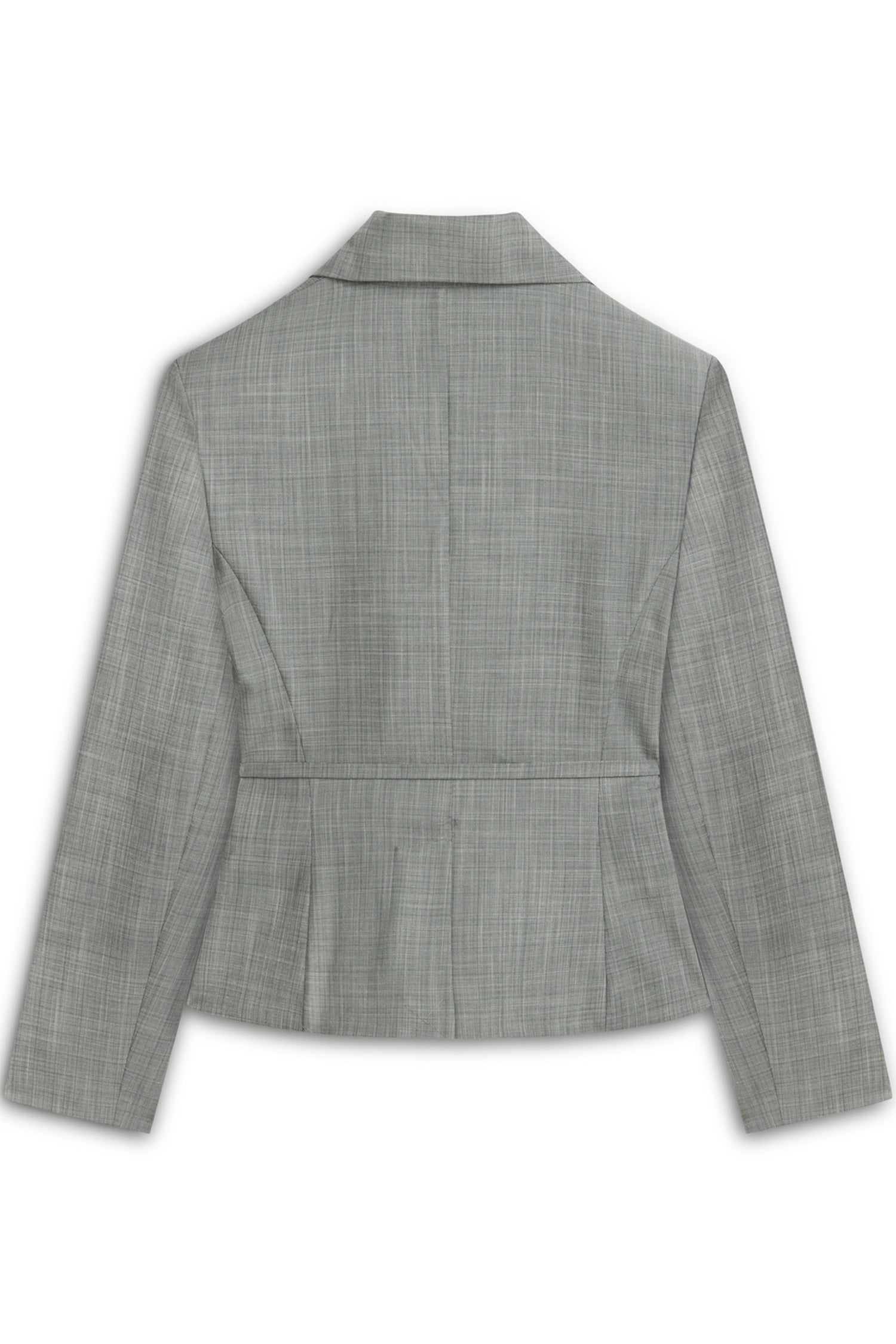 Gray Thin Belted Jacket