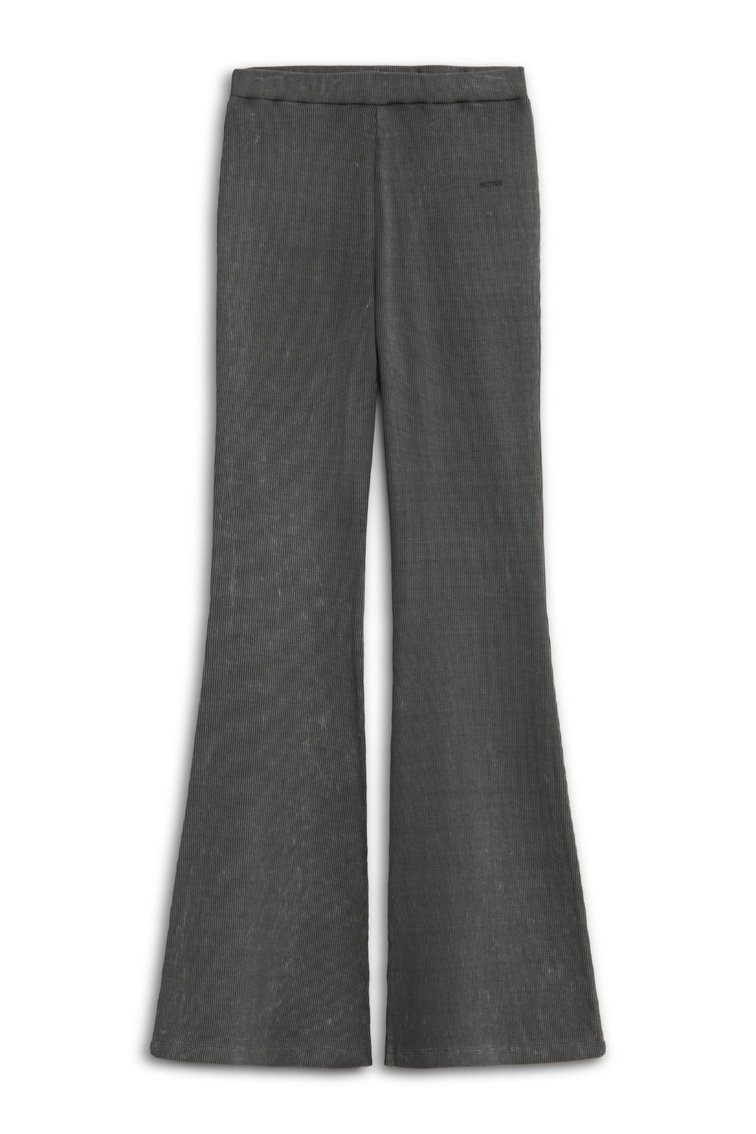 Anthracite Ribbed Bell-Bottom Pants