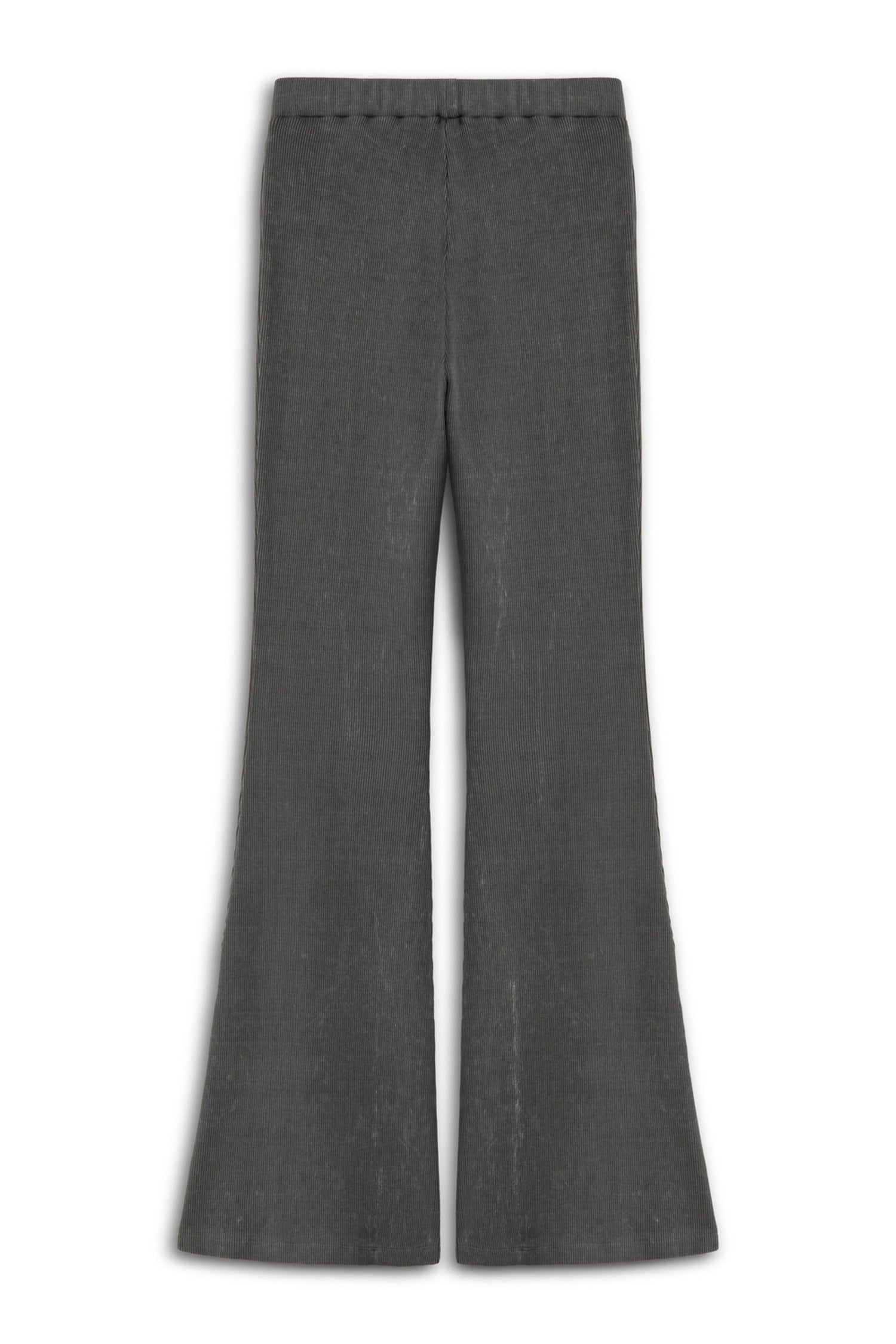 Anthracite Ribbed Bell-Bottom Pants