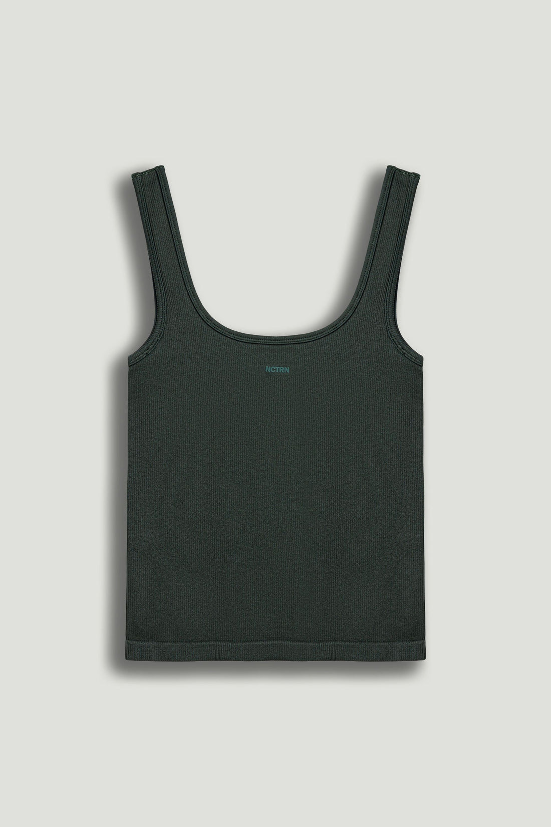 Dark Green Printed Sleeveless Crop Top