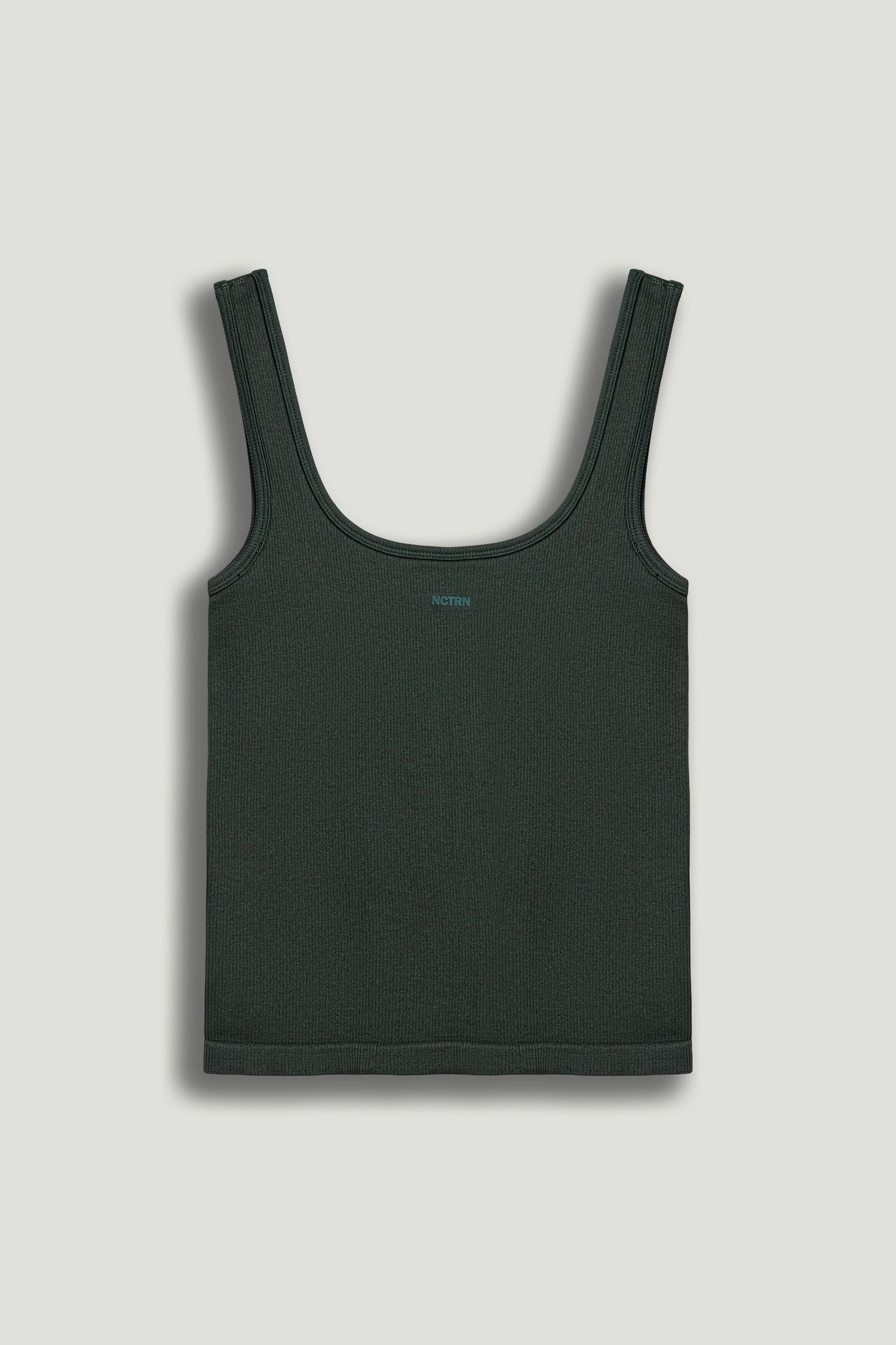 Dark Green Printed Sleeveless Crop Top