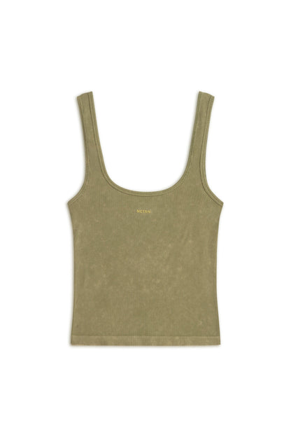 Khaki Printed Detail Crop Top