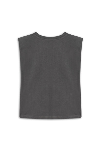 Anthracite V-Neck Padded T-Shirt