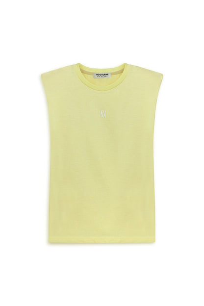 Yellow Padded Basic T-Shirt