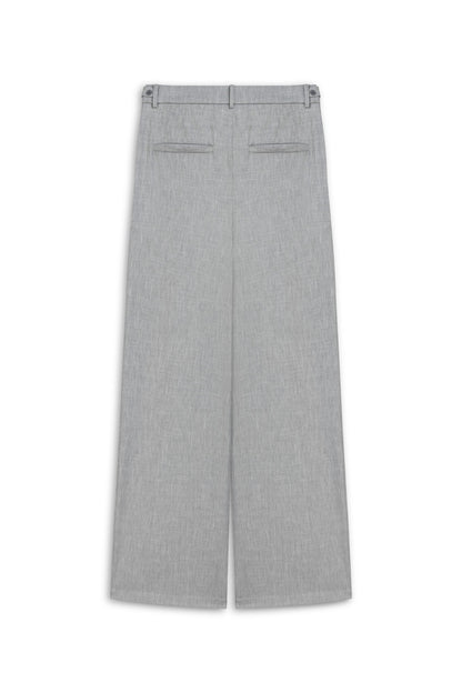 Grey Waist Detailed Low Waist Pants