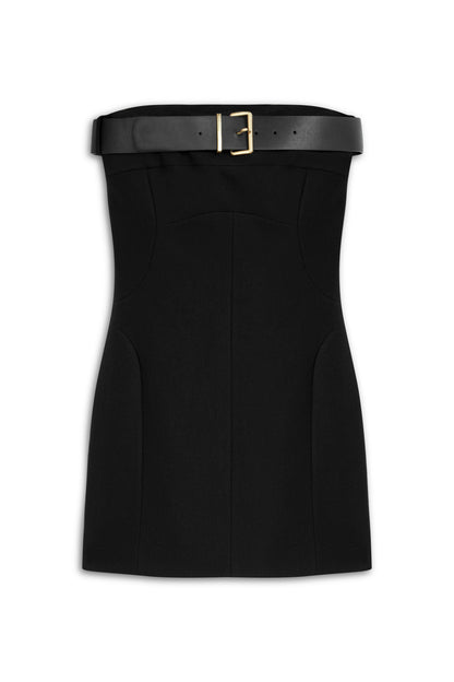 Black Belt Detailed Mini Dress
