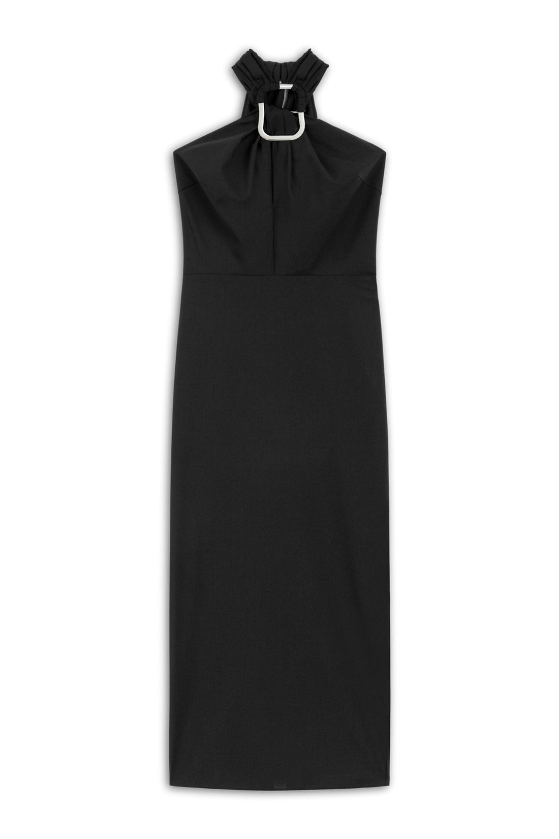 Black Halter Neck Midi Dress