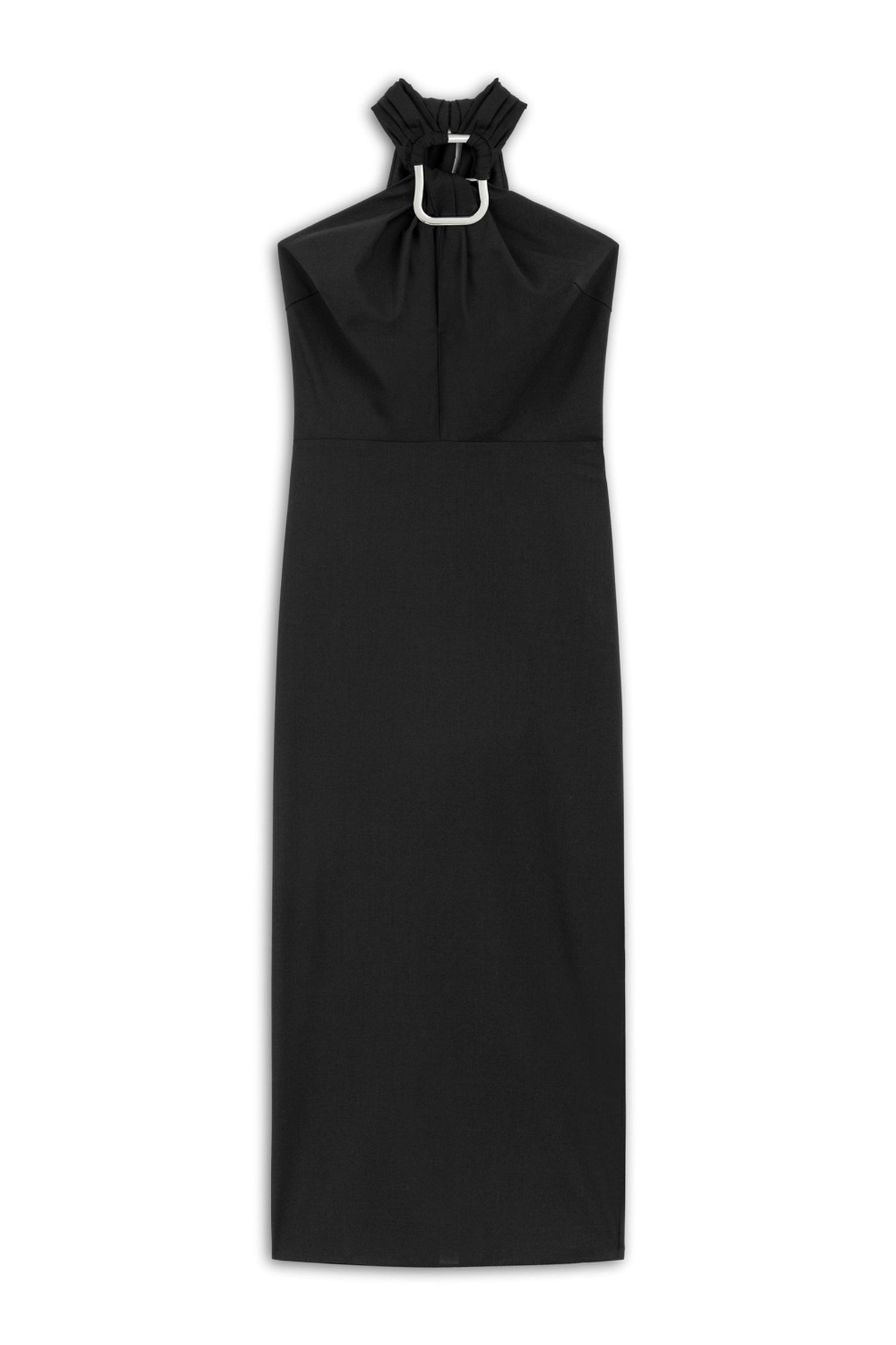 Black Halter Neck Midi Dress