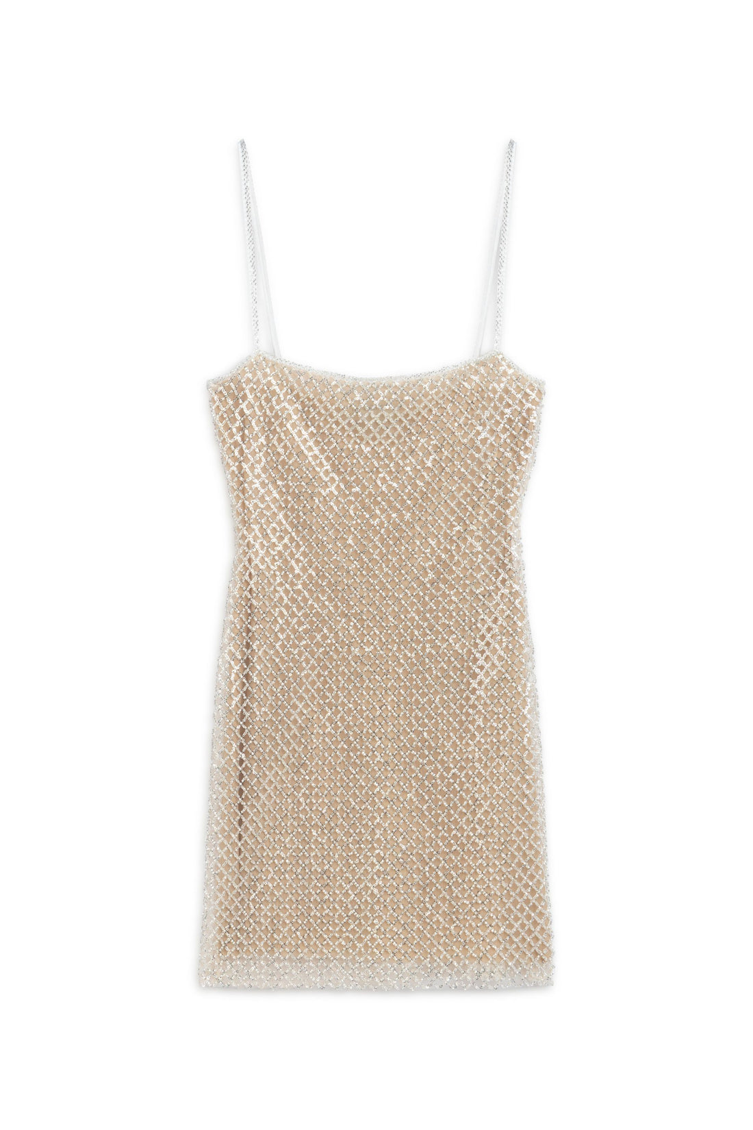 Gold Beaded Embroidered Mini Dress
