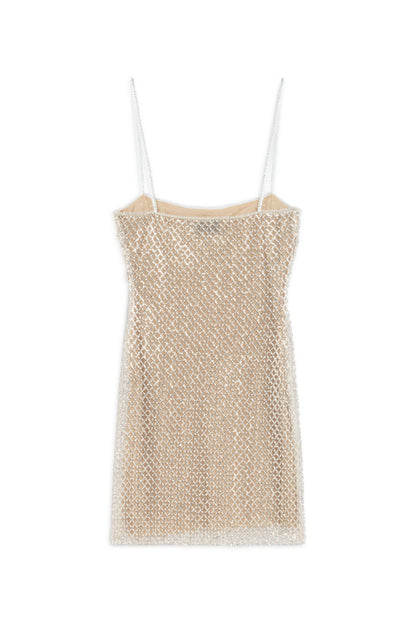 Gold Beaded Embroidered Mini Dress