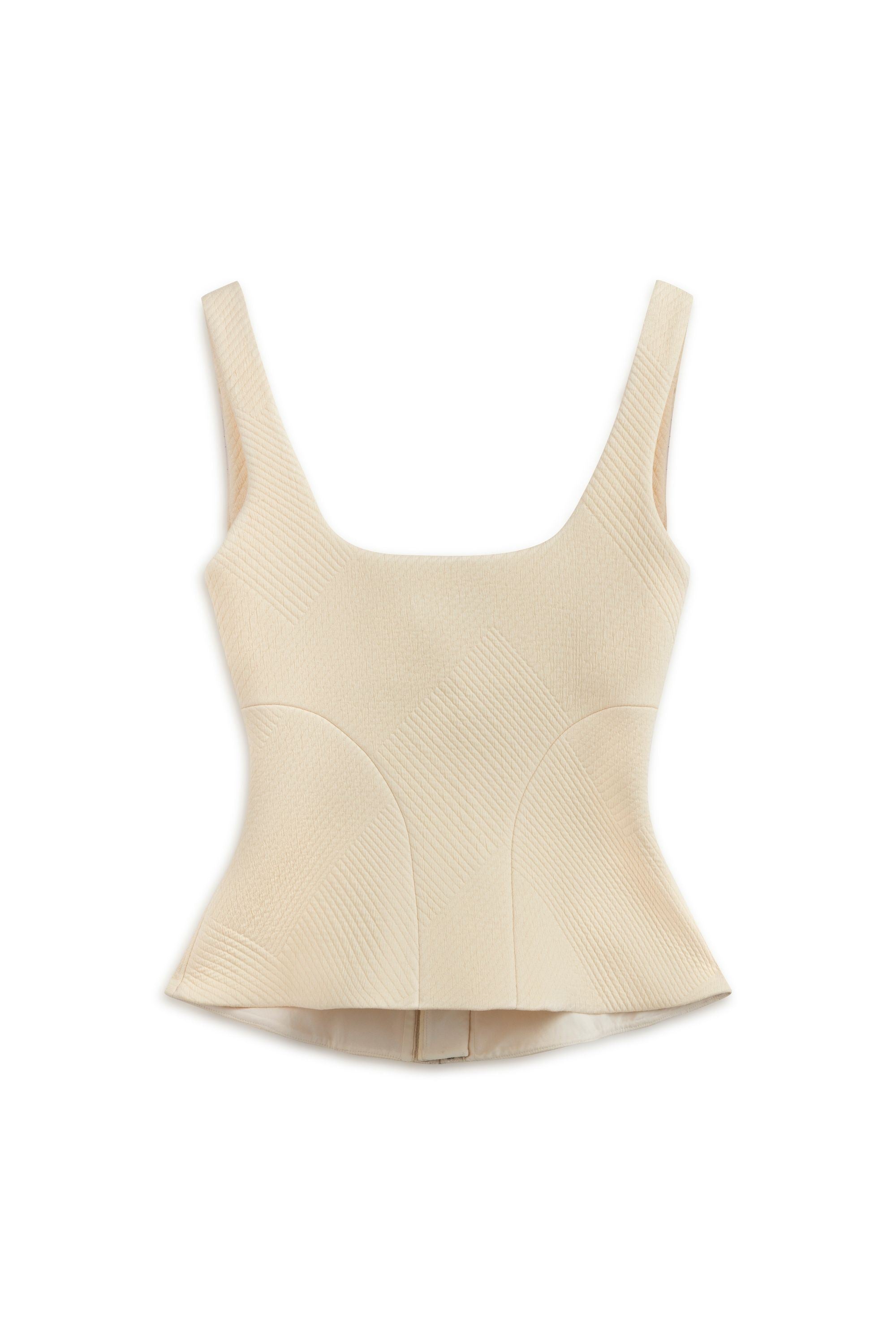 Ecru Corset-Inspired Blouse