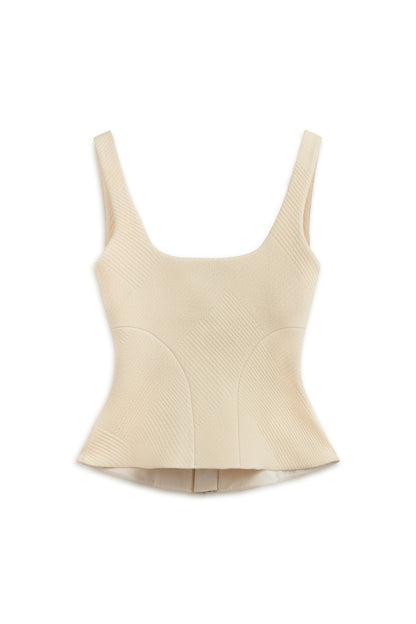 Ecru Corset-Inspired Blouse