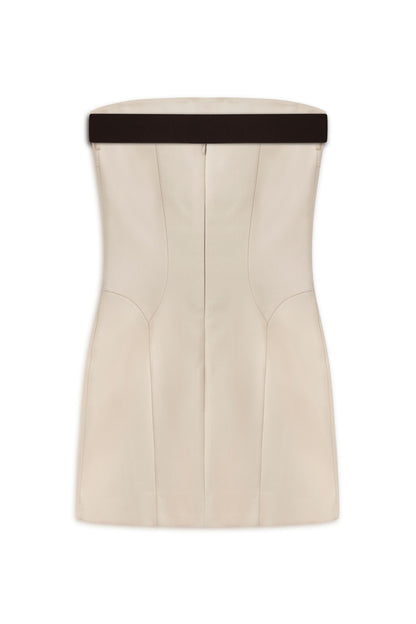 Beige Belt Detailed Mini Dress