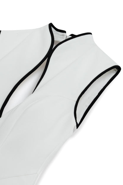 Ecru Japanese Cut Mini Dress